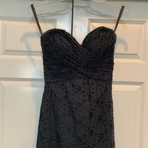 Charcoal Mori Lee strapless dress